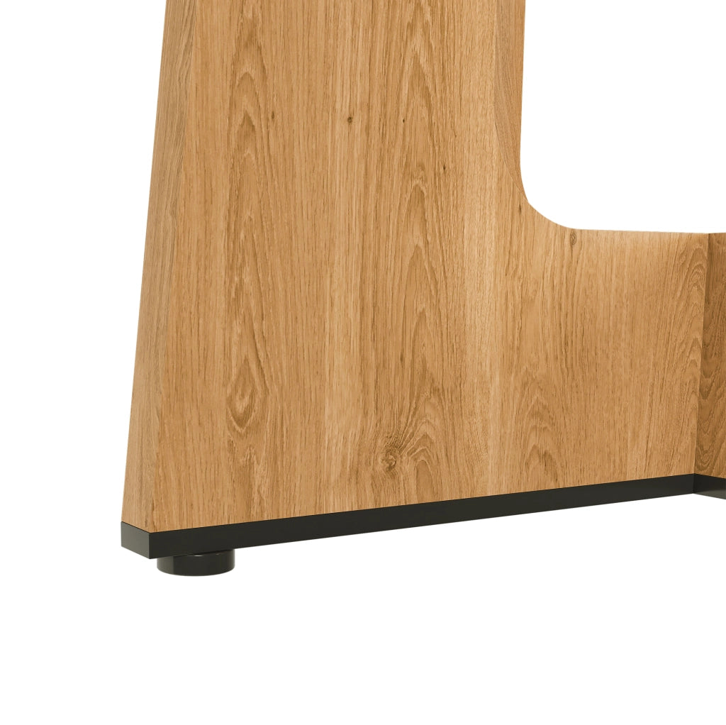 Tavolo rotondo da pranzo ? 120 cm; h 76 cm in MDF effetto rovere; per 4-6 persone