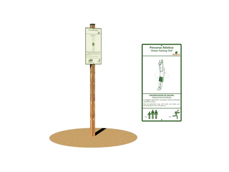 Circonduzione del bacino Giochipark 5 montanti 4 barre Ø 4cm cartello incluso