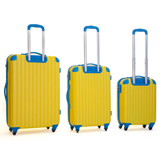 Set 3 Valigie Trolley Rigide in ABS 4 Ruote TSA Ravizzoni Luna Giallo