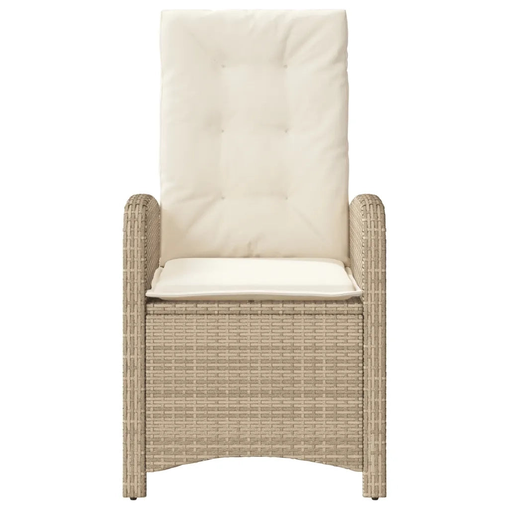 Sedie Reclinabili da Giardino 2 pz | Sedie da Esterno con Cuscini Beige Polyrattan