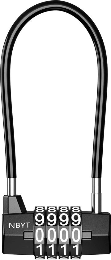Combinatieslot con lunga maniglia, slot con codice a 4 cifre, slot resistente all'usura con codice numerico, combinatieslot per scuola, palestra, cancello, valigetta.