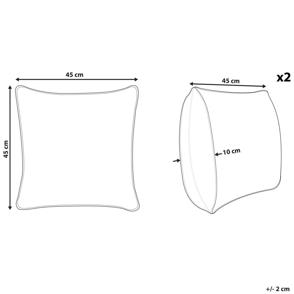 Set di 2 cuscini in poliestere giallo con nappe 45 x 45 cm stile boho camera da letto soggiorno
