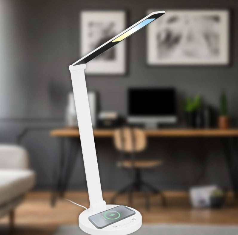 Briloner Cuma LED lampada da tavolo, superficie di carica induttiva, dimmerabile, bianco LED 3 W 290lm, 3000-6500K