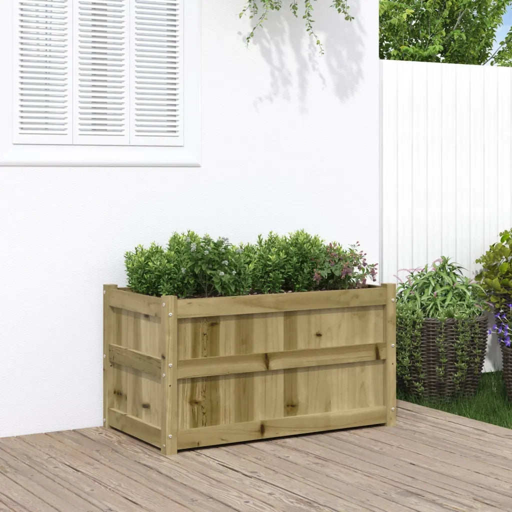 Fioriera | Cassetta per fiori | Vaso da Giardino 90x50x50 cm in Legno di Pino Impregnato