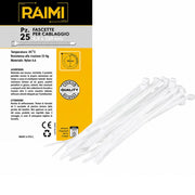 EcoPrice Fascette Cablaggio 4.8x350mm 25pz Bianco RM-FC4835B