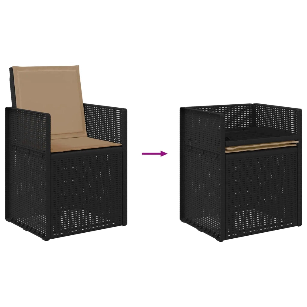 Sedie da pranzo da giardino 2 pcs Antracite e Tortora PP