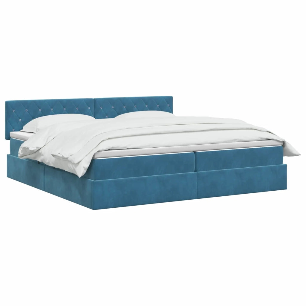 Letto con contenitore LED e materasso Blu Scuro 200 x 200 cm 3459214