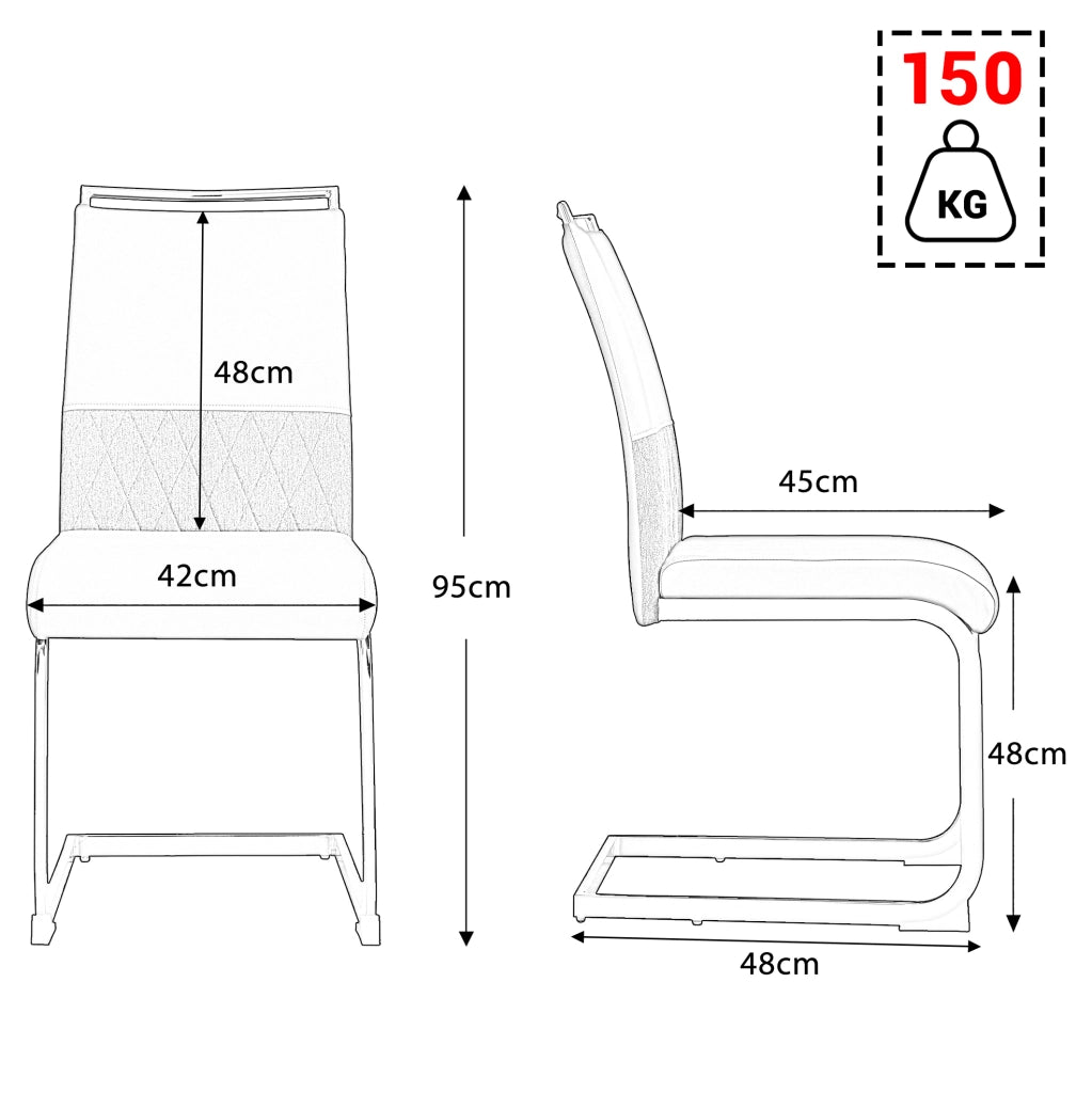 Sedia moderna ergonomica con schienale imbottito; seduta 42 x 45 cm; metallo; nera