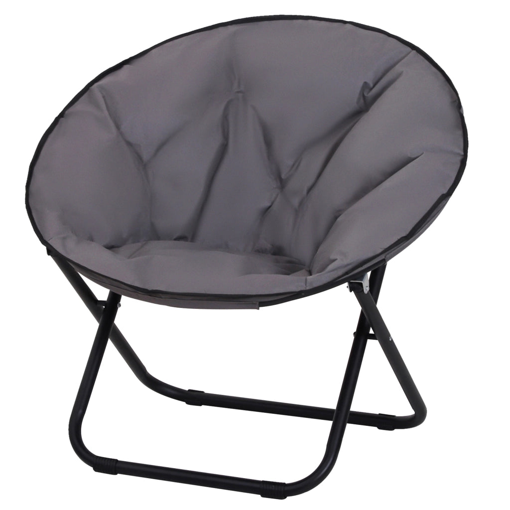 Poltrona a dondolo da giardino ¨C zephmum ¨C Grigio, PolyRattan, 80x80x75 cm