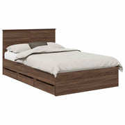 Letto matrimoniale | Letto per adulti | Struttura del letto con cassetto Rovere Marrone 120 x 190 cm