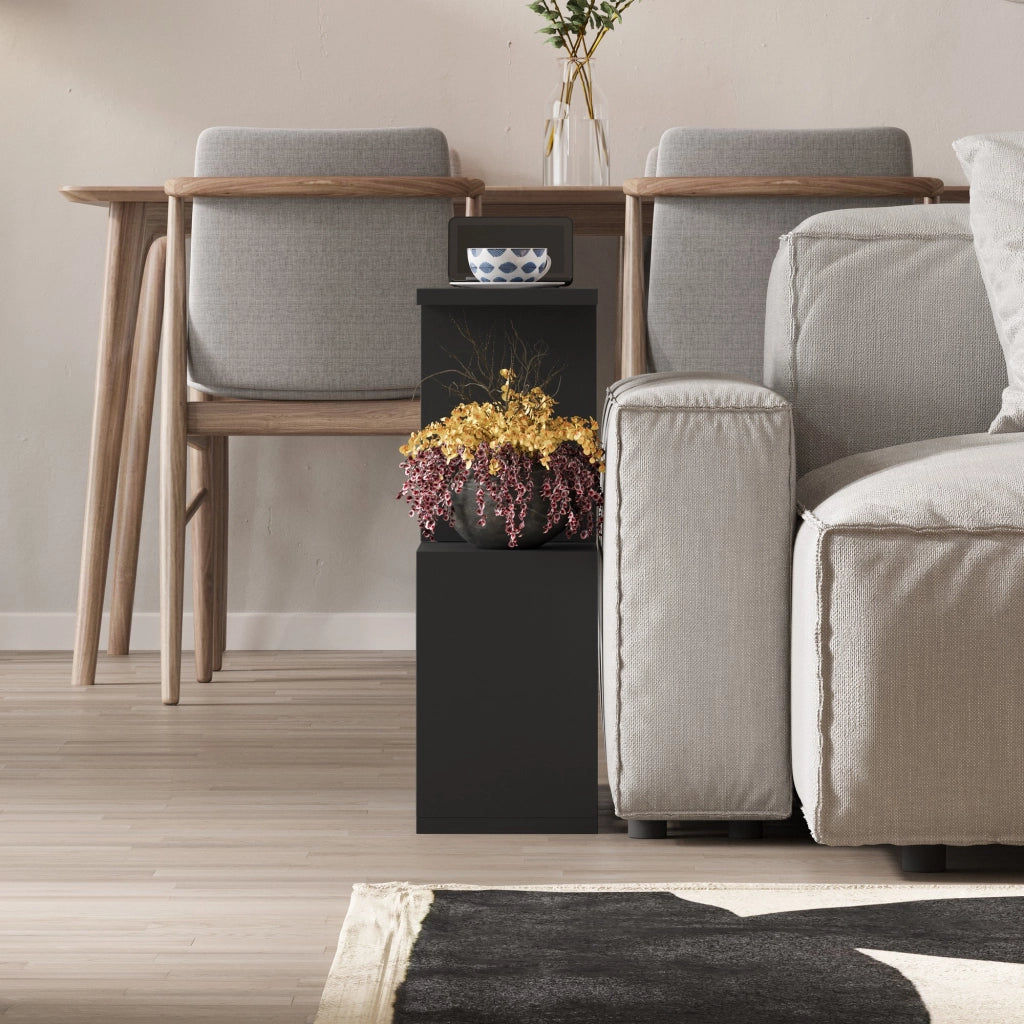 Tavolino in legno "Homemania" - 60 x 20 x 60 cm - Nero