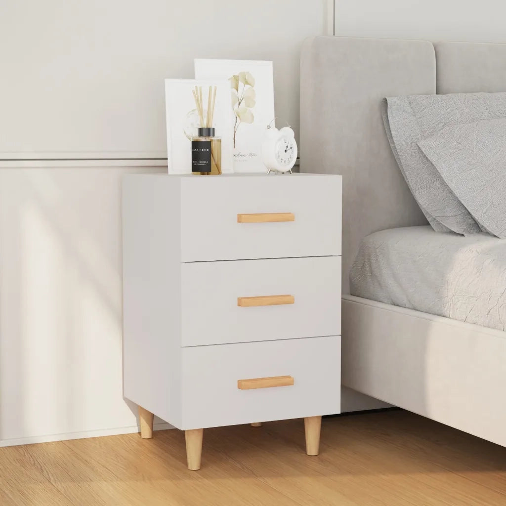 Comodino Bianco 40x40x66 cm in Legno Multistrato cod mxl 31167