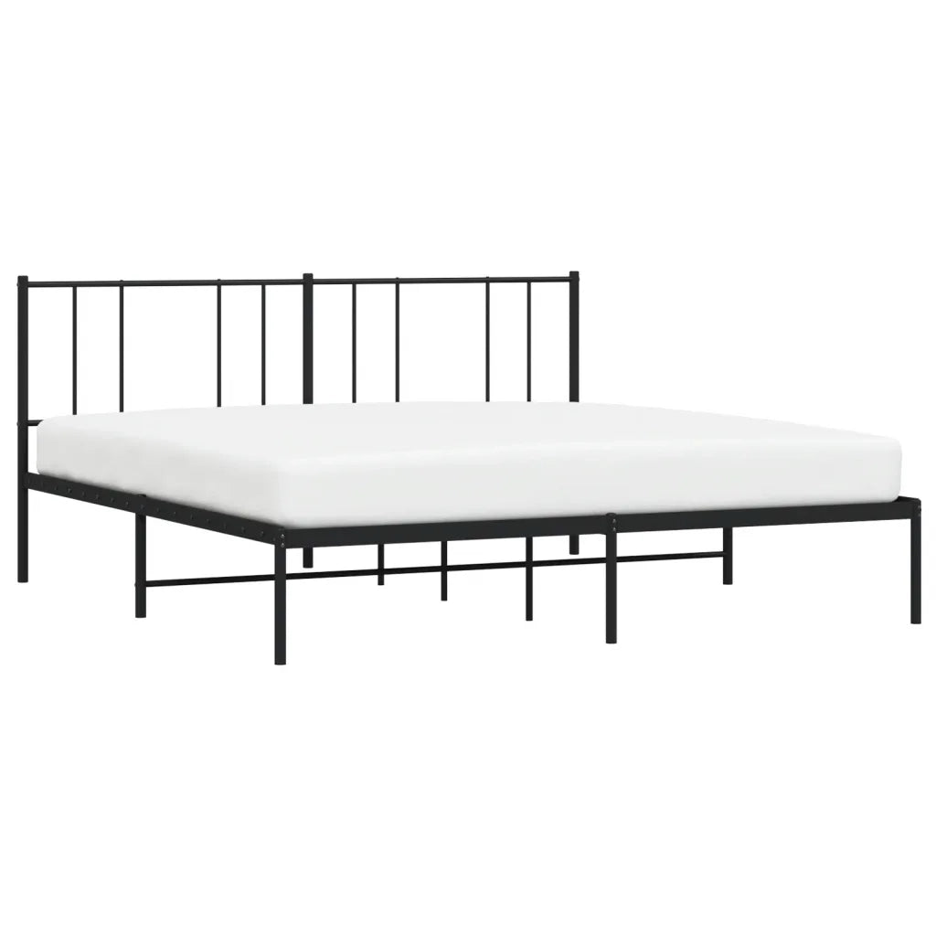 Giroletto con Testiera in Metallo Nero 180x200 cm 352484