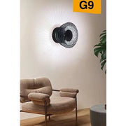 Trade Shop - Applique Da Muro Stile Industriale Lampada Decorativa In Metallo Attacco G9 Aq48 - Nero