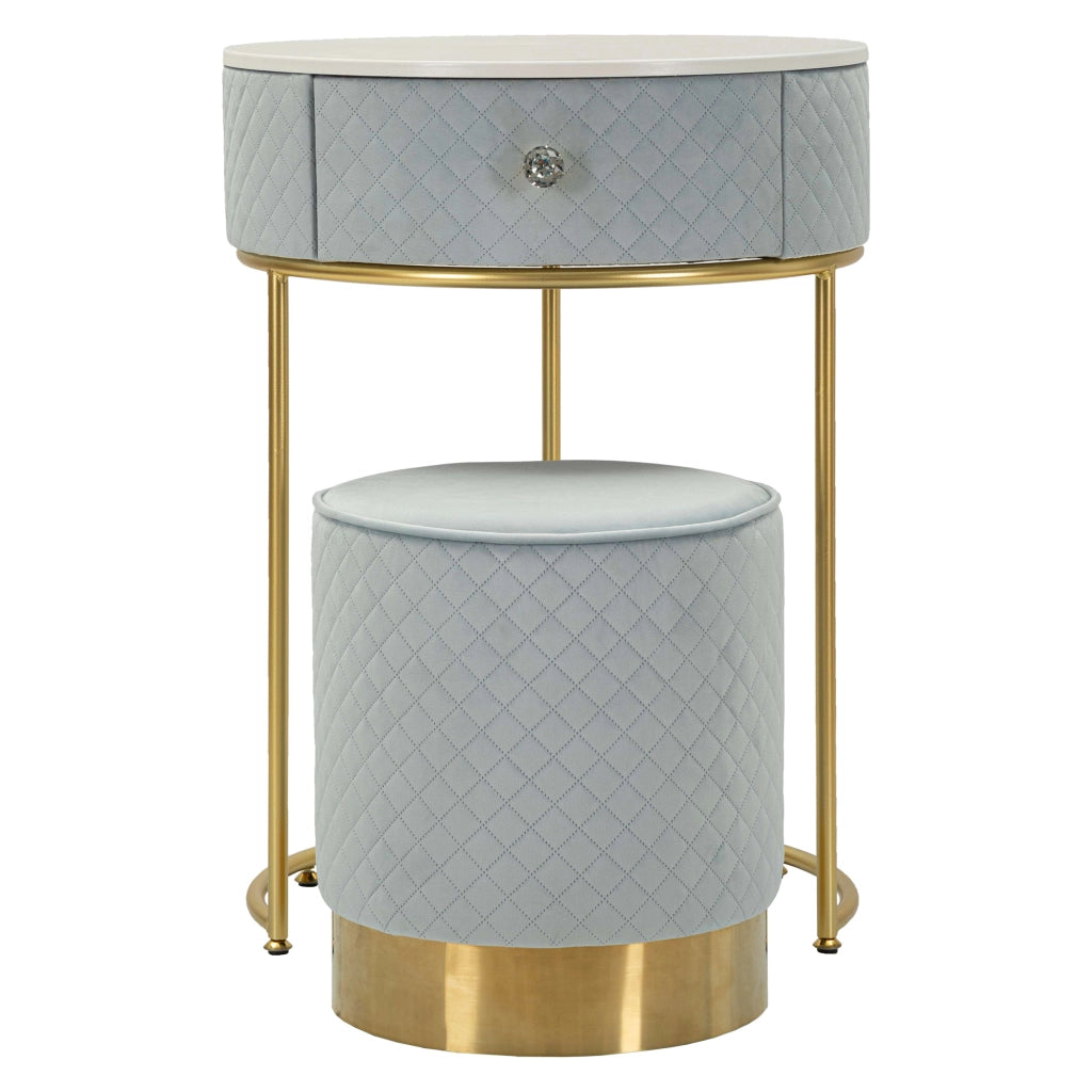 Mobile da Trucco Mbale, Toeletta un Cassetto, 52x52x70h cm Azzurro Celeste