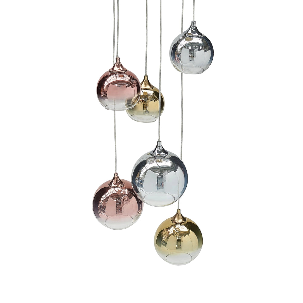Plafoniera in vetro multicolore con 6 luci paralumi 149 cm soggiorno camera da letto stile moderno