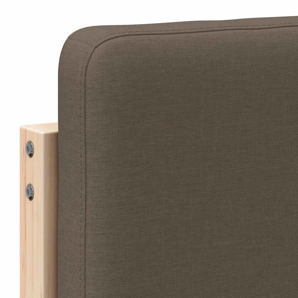 Testiera | Testata imbottita Marrone e taupe 120 cm Pino massello