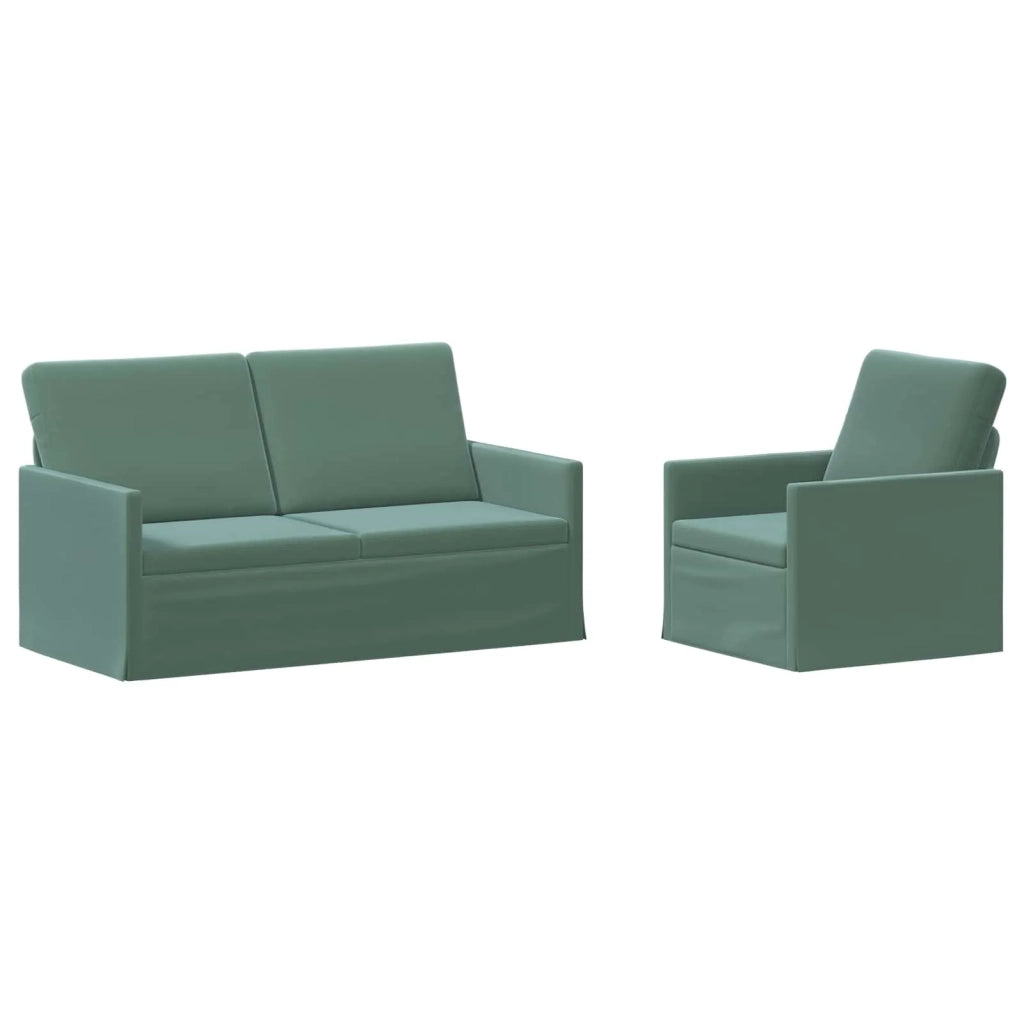 Set di divani 2 pcs Verde Mare Velluto (V) 3433214