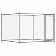 Trasportino per cani con porta 2 x 2 x 1,5 m acciaio zincato grigio 02_0041618