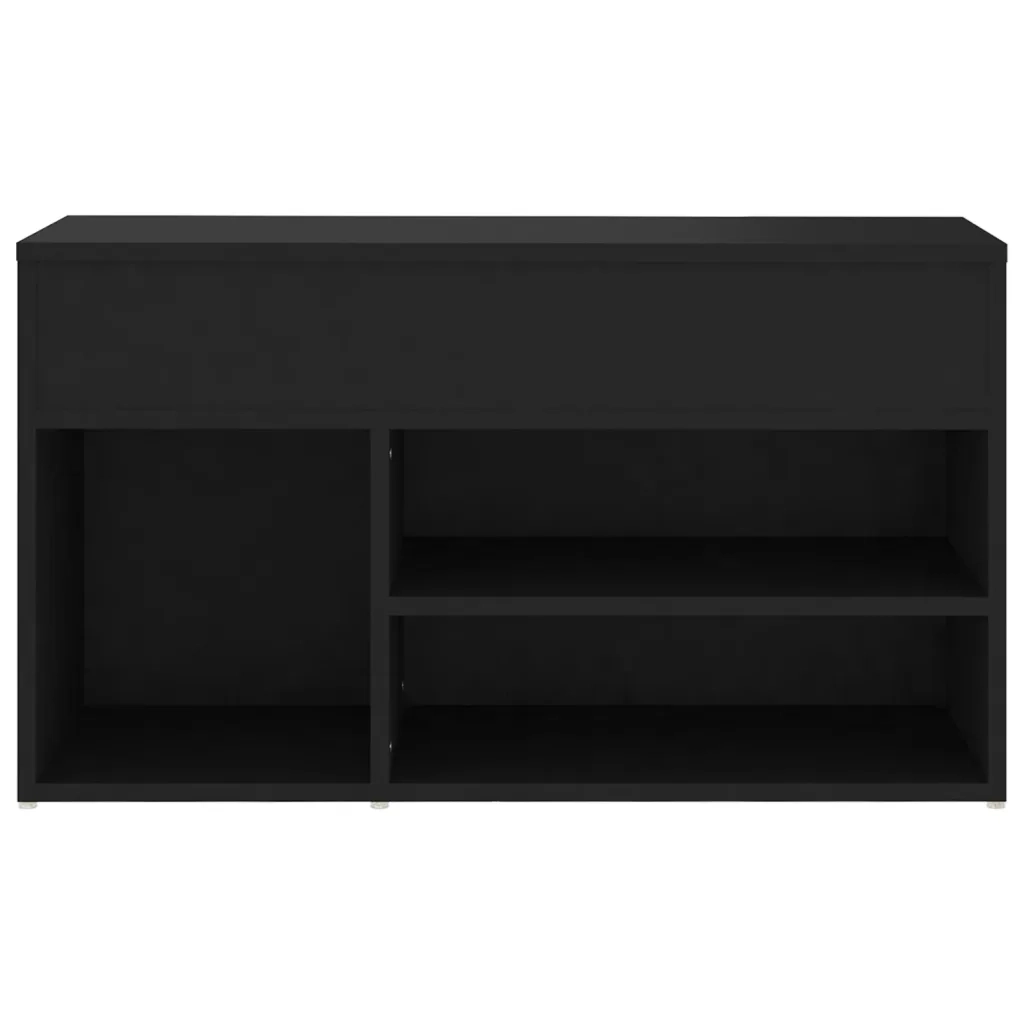 Panca Porta Scarpe | Scarpiera | Mobile per scarpe Nera 80x30x45 cm in Truciolato