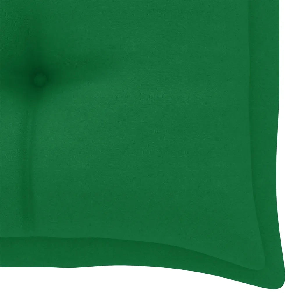 Panca da Giardino con Cuscino Verde 112 cm in Legno di Teak 3062669