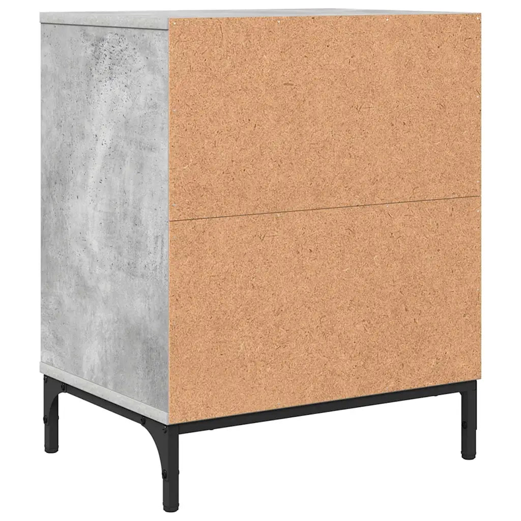 Comodino-Tavolino da notte Grigio cemento 49 x 36 x 61 cm Legno multistrato