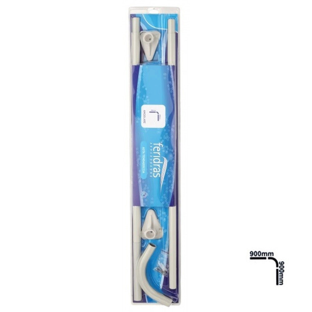 Trade Shop - Asta Telaio Per Tenda Angolare 90 X 90 Cm Per Doccia Bagno Diametro 22 Mm Bianca -