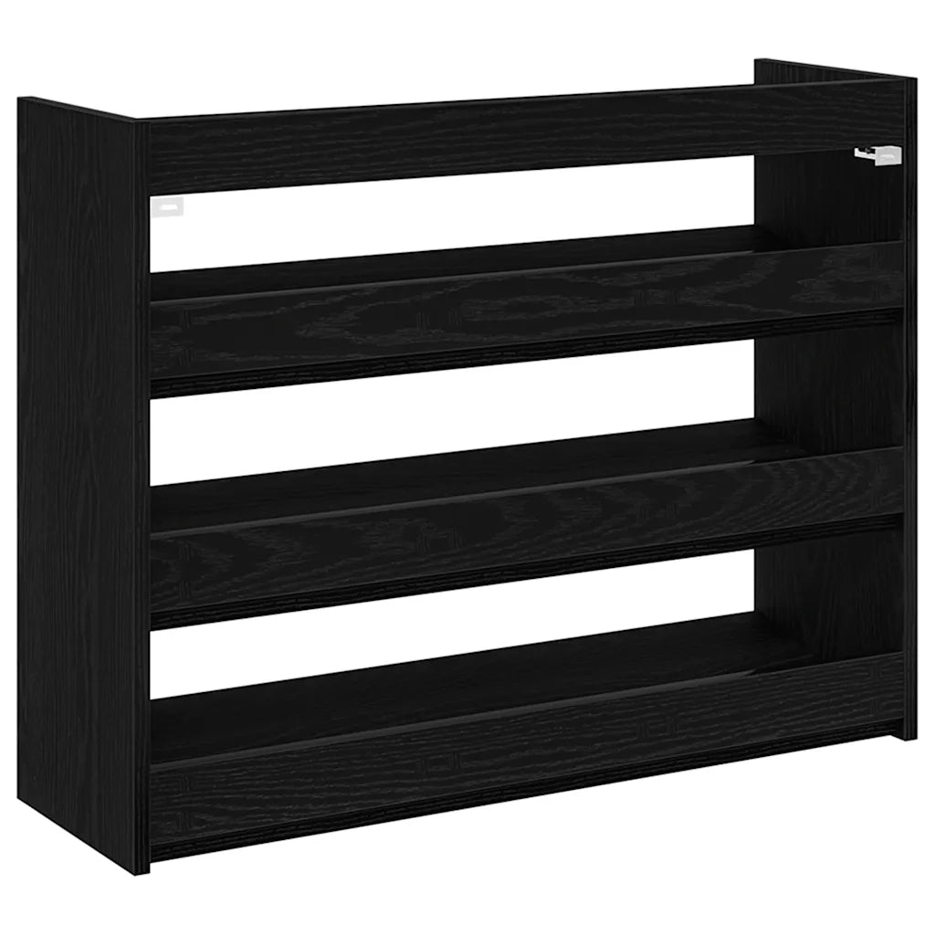 Scarpiera-Scaffale per scarpe Nera 80x25x62 cm in Legno Multistrato
