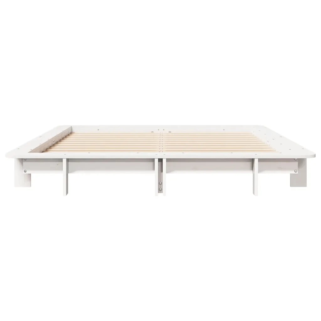 Letto senza Materasso Bianco 120x190 cm Legno Massello di Pino 850678