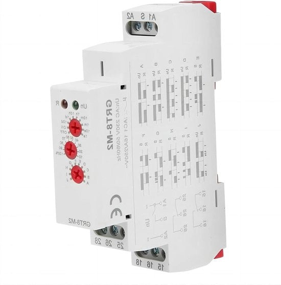 Relè di ritardo multifunzionale con montaggio DIN-rail AC 220V - 10 funzioni GRT8-M2.