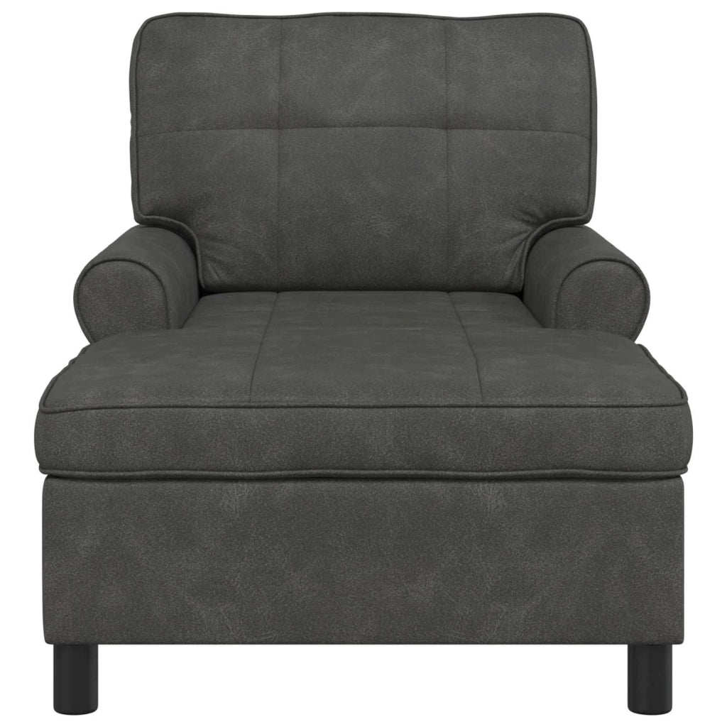 Chaise Lounge con cuscino Nero 91 x 157 x 91 cm Pelle Sintetica