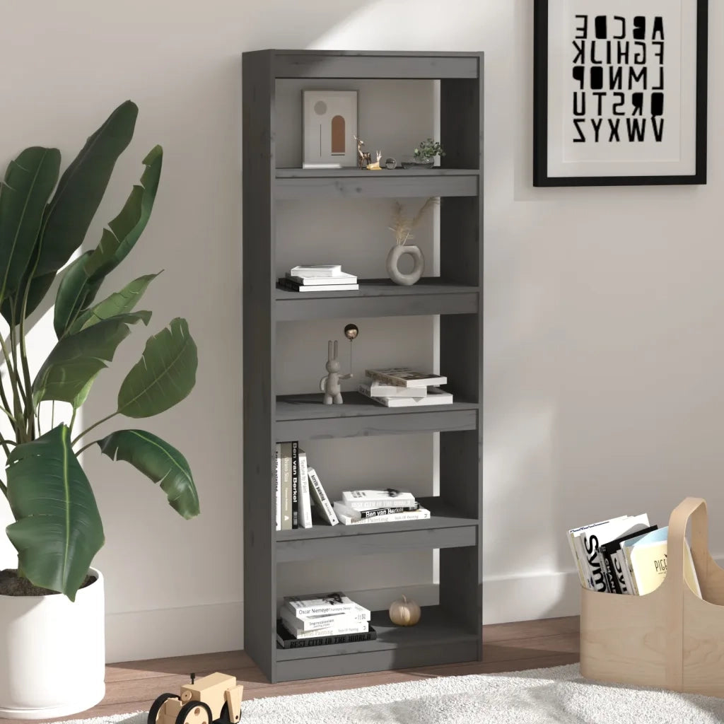 Libreria/Divisorio Grigio 60x30x167,5 cm in Massello di Pino cod mxl 35151