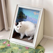 Casa per Gatti con struttura e piatto di grattamento - Pittura per gatti in olio per interni, progetto artistico con grande area per i piccoli e piatto di grattamento sostituibile