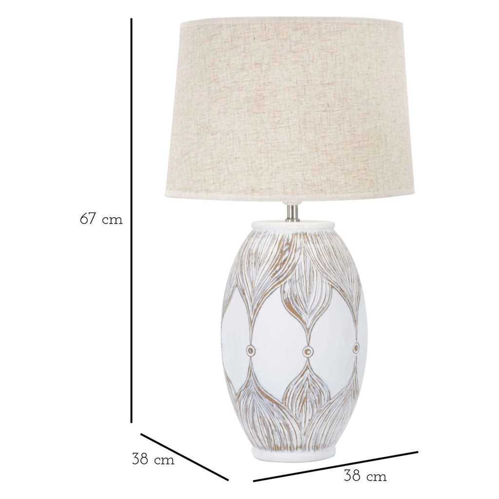 Batabaga, Lampada da Tavolo Necessaria 1 Lampadina, Bianco