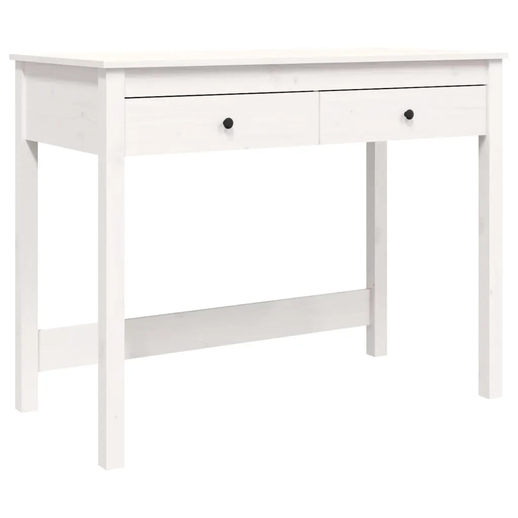 Scrivania con Cassetti Bianca 100x50x78 cm Legno Massello Pino cod mxl 66449