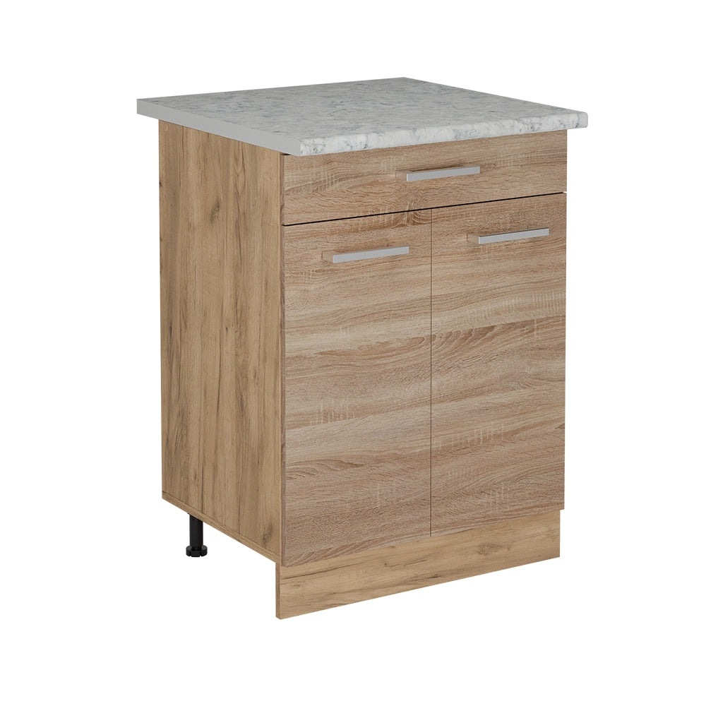 Mobiletto base per cucina R-Line Sonoma/Rovere dorato 60 cm PL Marmo Vicco
