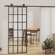 Porta Scorrevole in Vetro ESG e Alluminio 76x205 cm Neracod mxl 79387