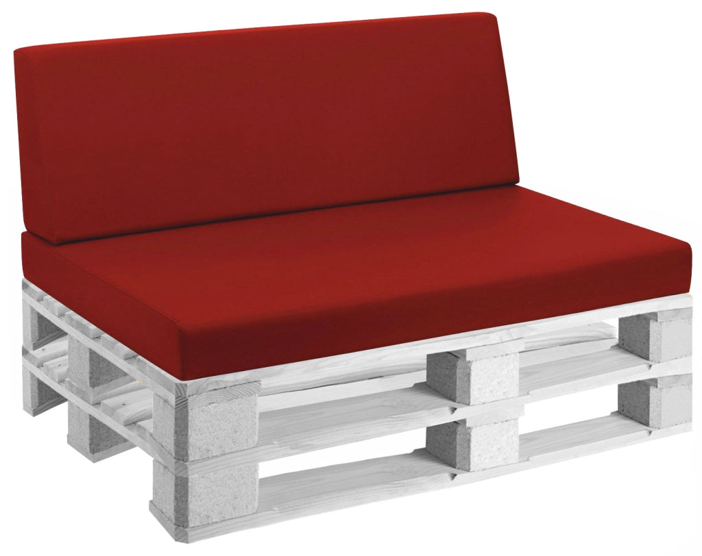 Cuscini per Pallet 120x80 cm Seduta e Schienale in Similpelle Mariotti Reforma Rosso