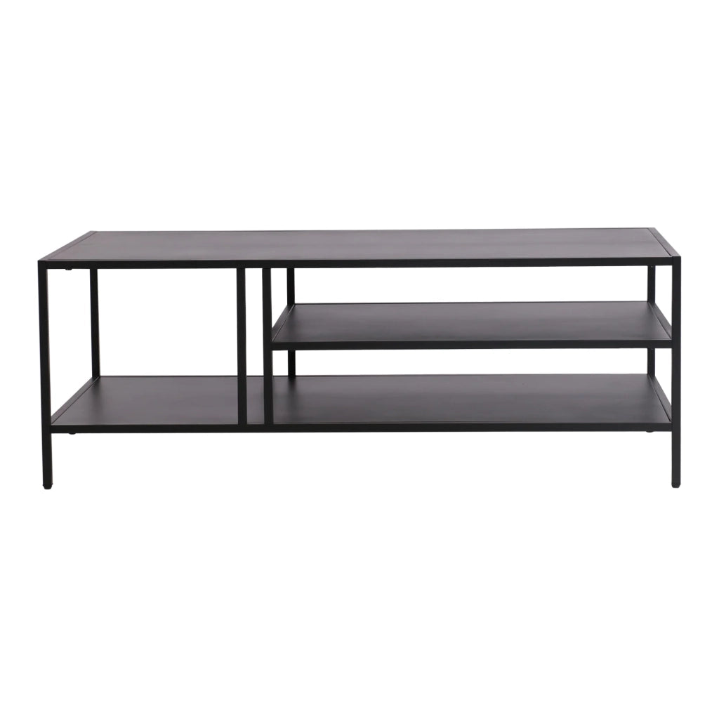 Tavolino da caffè in metallo 40 x 110 x 55 cm nero 03_0008452