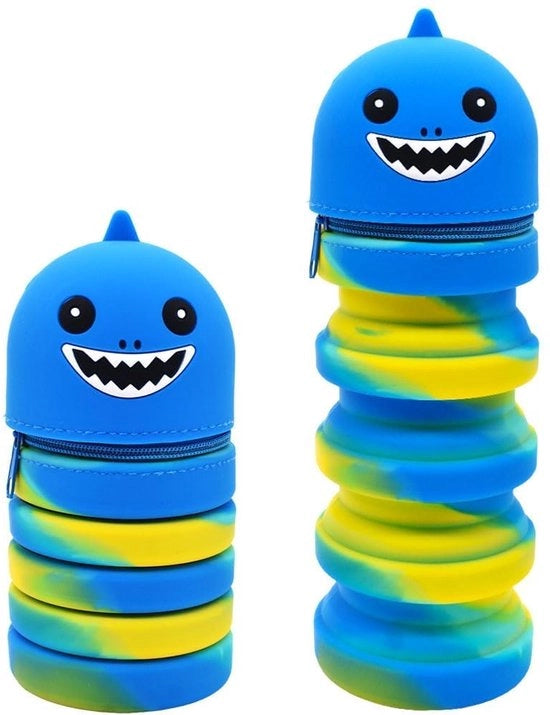 Etui telescopico 2-in-1, borsa morbida in silicone, contenitore kawaii, supporto etui cartoon, etui in piedi, contenitore in silicone per adolescenti come regalo di inizio anno scolastico