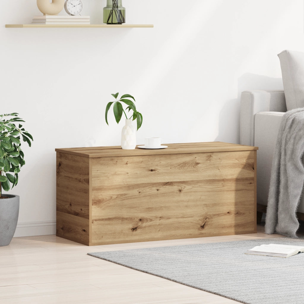 Scatola di stoccaggio  con coperchio Rovere Artigianale 100x42x46 cm Legno ingegnerizzato