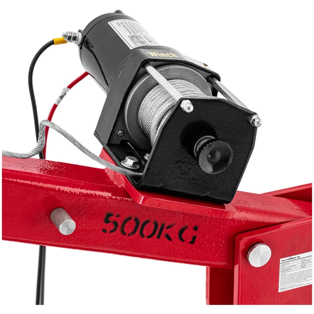 Gru pick-up con verricello professionale 12V 800 kg 360° acciaio inox acciaio rosso 14_0009130