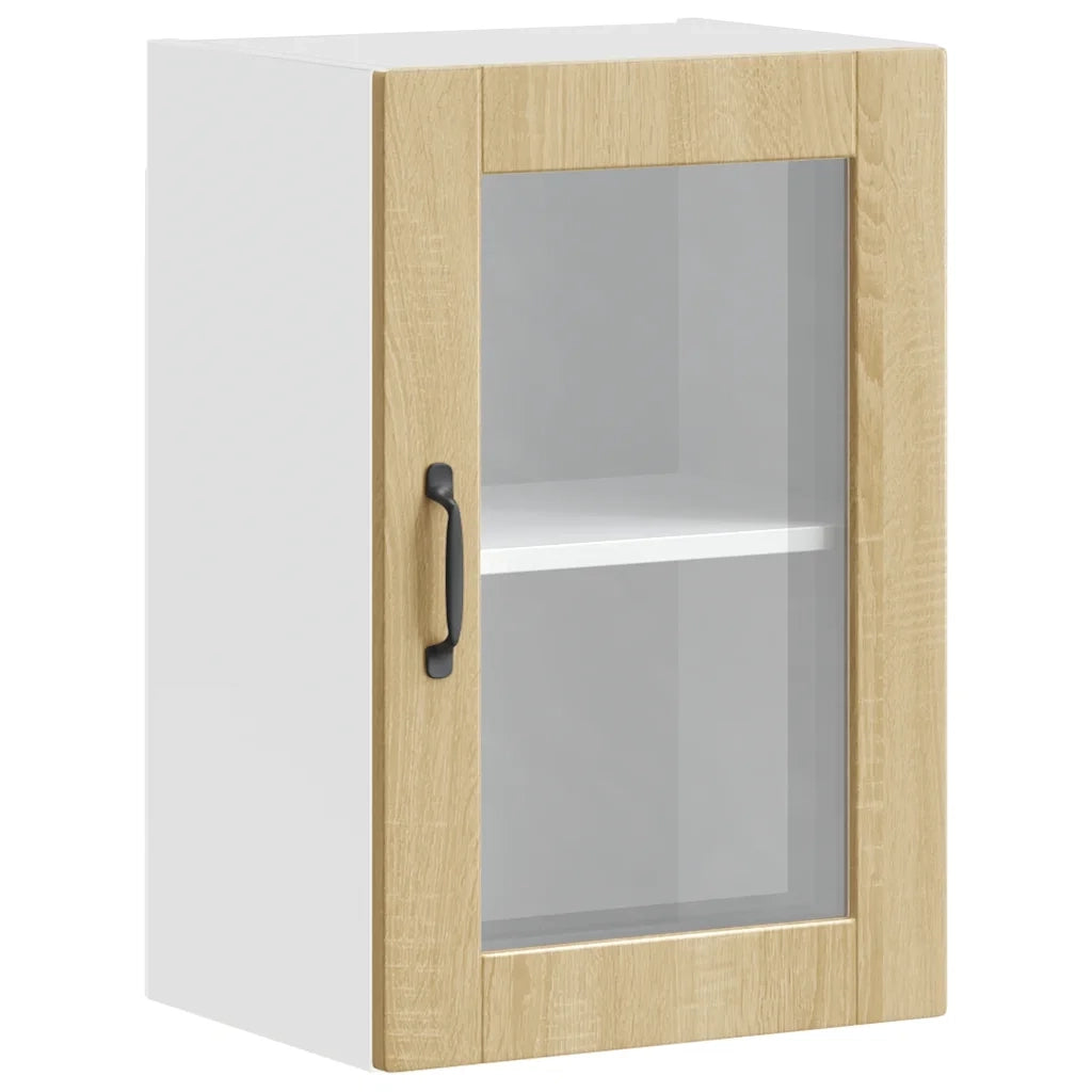 Pensile da Cucina | Mobile da Cucina con Porta in Vetro Porto Rovere Sonoma