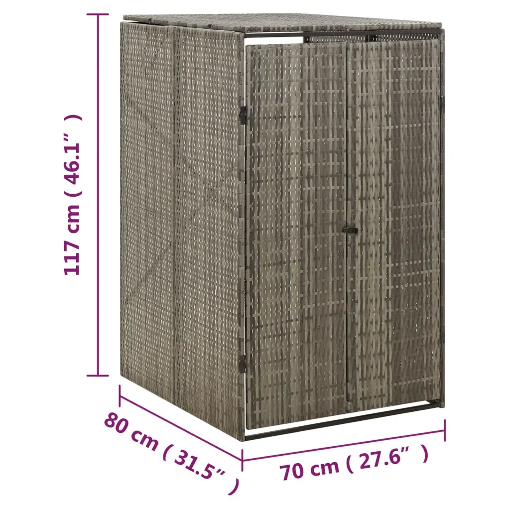 Copribidone Singolo Grigio 70x80x117 cm in Polyrattan CFW2204681
