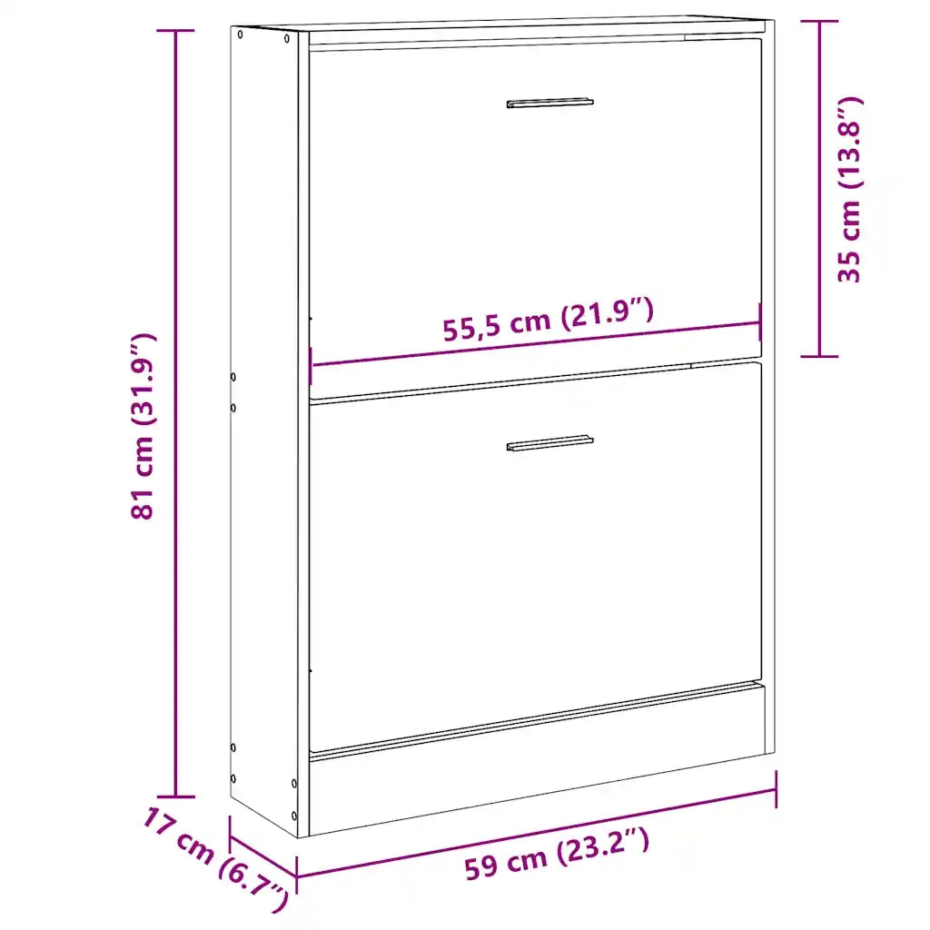 Scarpiera Nero 59x17x81 cm in Legno Multistrato 342536