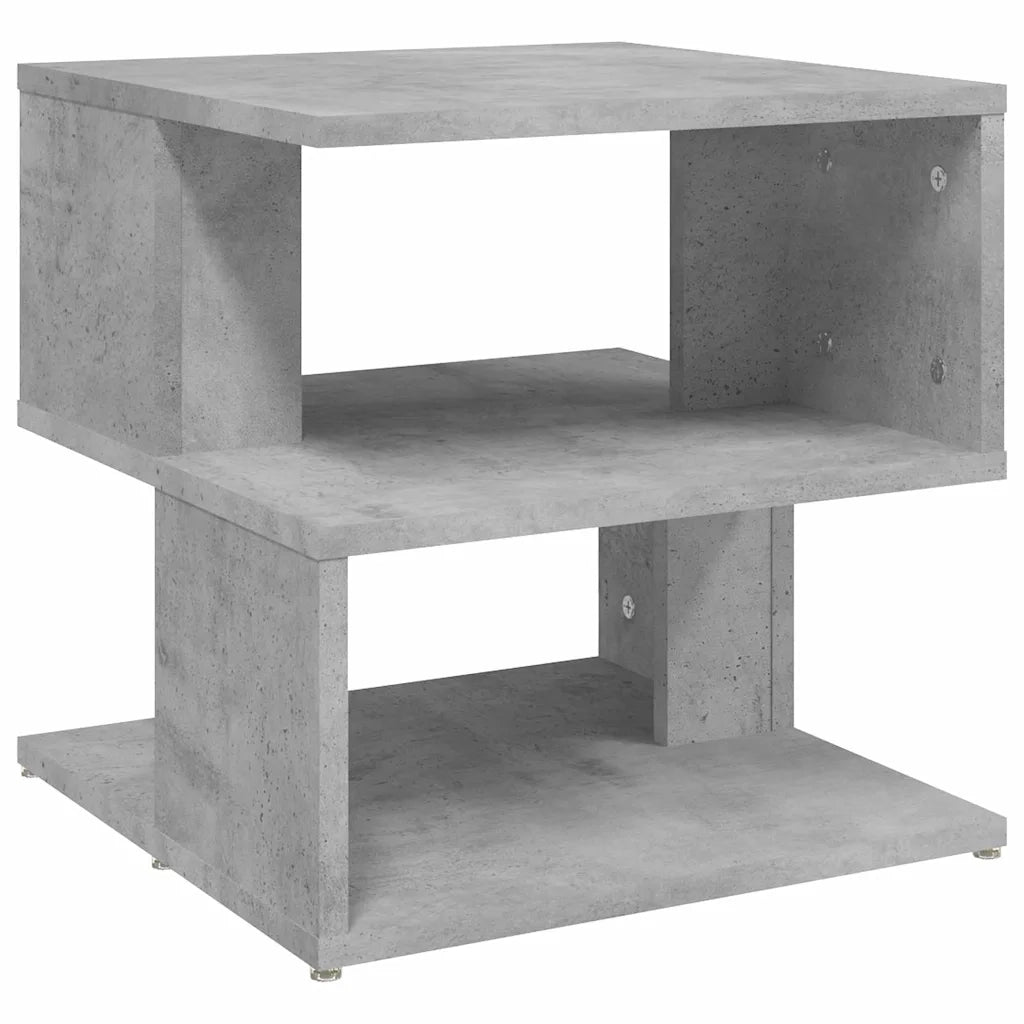 Tavolino | Tavolo laterale Grigio Cemento 40x40x40 cm in Legno Multistrato