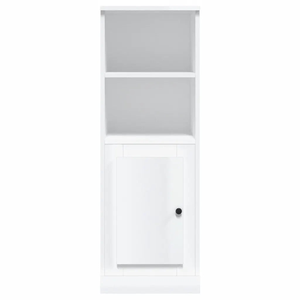 Credenza-Buffet-Armadio da cucina Bianco Lucido 36x35,5x103,5 cm in Legno Multistrato