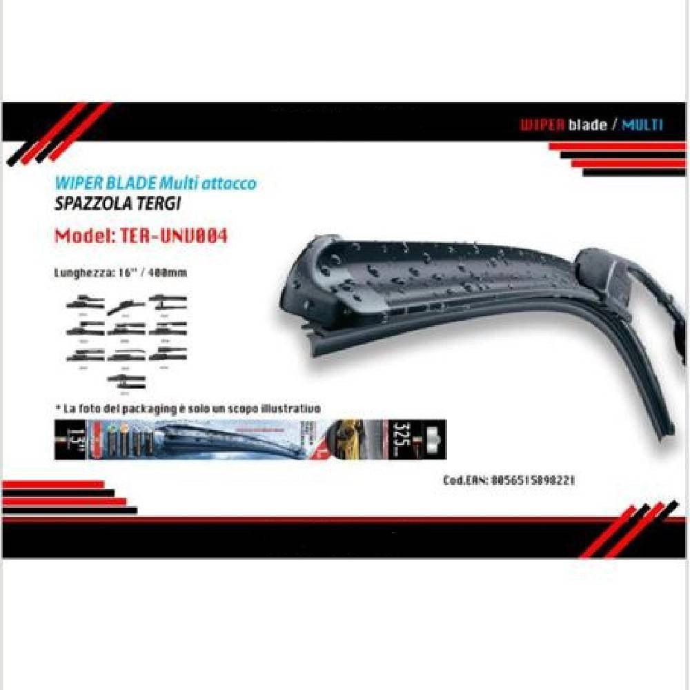 Trade Shop - Tergicristallo Universale 16"/400mm Spazzola Multiattacco Auto Ter-unv004 Maxtech -