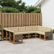 Set di divani da esterno 9 pz Naturale e Beige 3382205