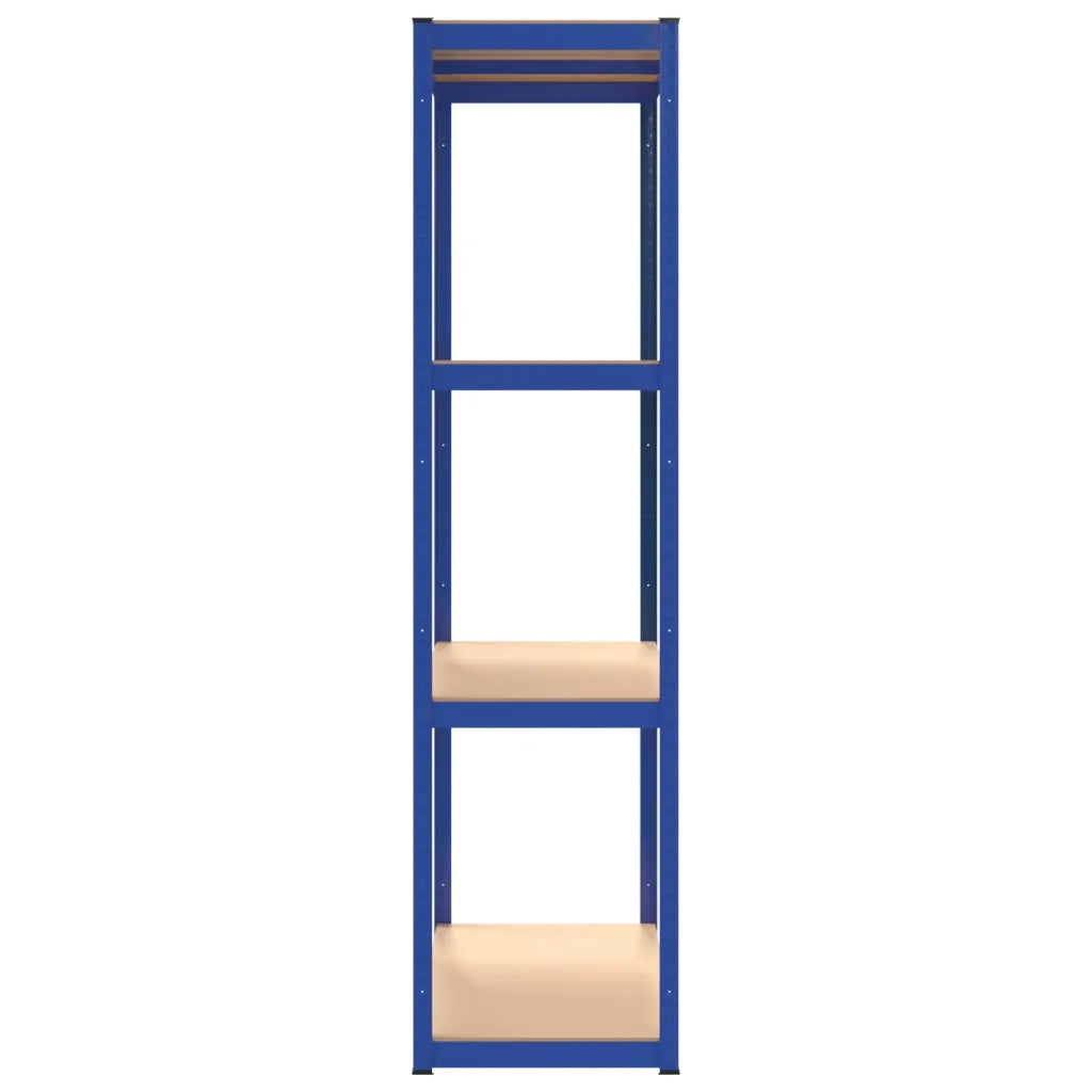 Scaffali a 4 Ripiani 2 pz Blu in Acciaio e Legno Multistrato 3154147